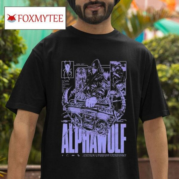 Alpha Wolf Half Living Things Boombox S Tshirt