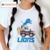 Bluey Fun In The Car With Detroit Lions Football Shirt