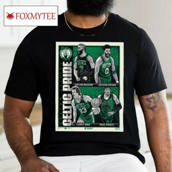 Boston Celtics Celtic Pride Brown Tatum Bird Pierce Cartoon Shirt