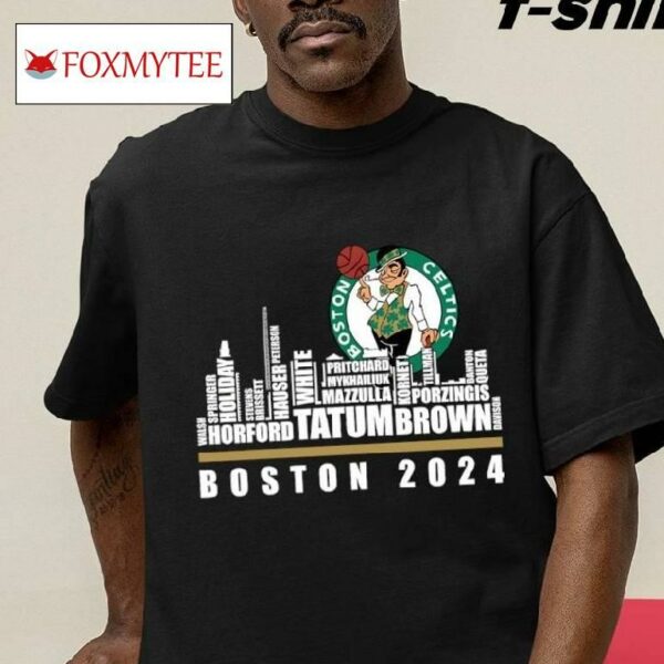 Boston Celtics Names Skyline City 2024 Shirt