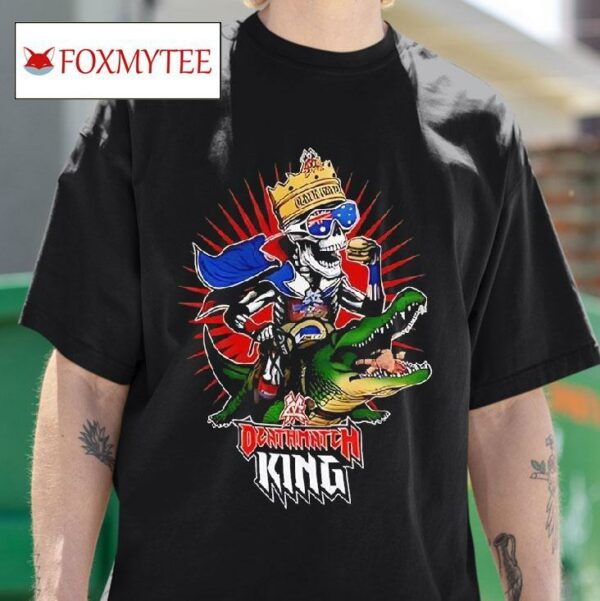 Deathmatch King Skeleton Riding Gator Tshirt