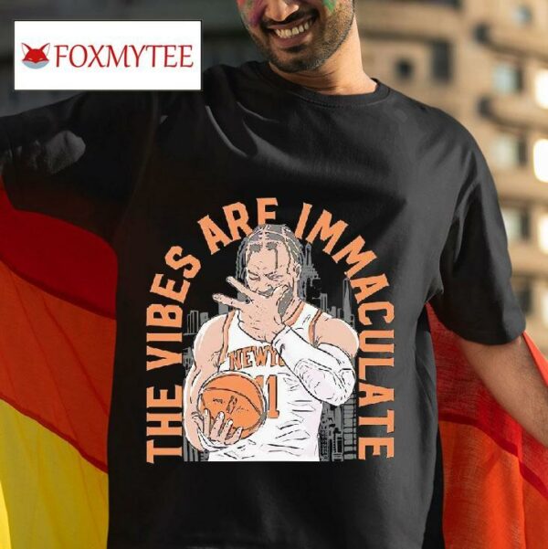 Jalen Brunson The Vibes Are Immaculate New York Knicks Cartoon Tshirt