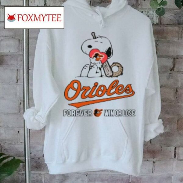 Mlb The Peanuts Movie Snoopy Forever Win Or Lose Baseball Baltimore Orioles Shirt