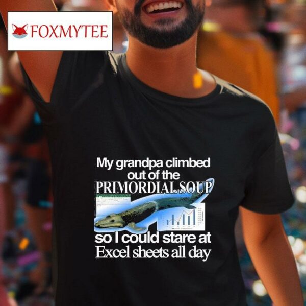 My Grandpa Climbed Out Of The Primordial Soup So I Could Stare At Excel Sheets All Day Tshirt