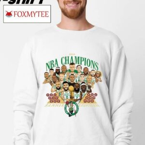 Nba Champions 2024 Banner Eighn Boston Celtics Basketball Team Caricature Shirt