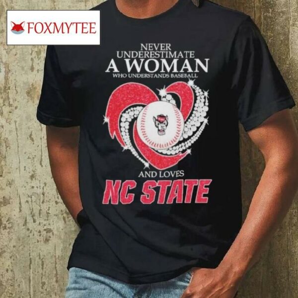 Never Underestimate A Woman Who Understand Baseball And Love Nc State Wolfpack Diamond 2024 Shirt