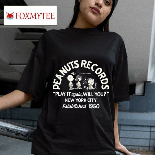 Peanuts Records Play It Again Will You New York City Established Tshirt