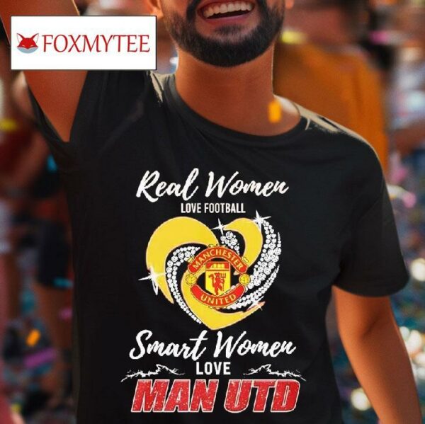 Real Women Love Football Smart Women Love Manchester United Tshirt