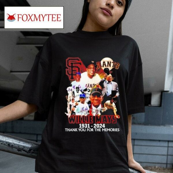 San Francisco Giants Willie Mays Thank You For The Memories Signature Tshirt