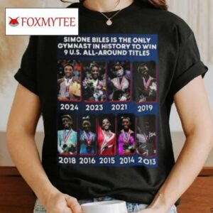 Simone Biles Champions Gymnast To Win 9 Us All Around Titles Xfinity Champs Nbc Olympics Unisex Essentials T Shirt