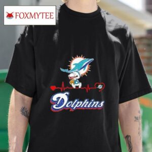 Snoopy Miami Dolphins Heartbea Tshirt