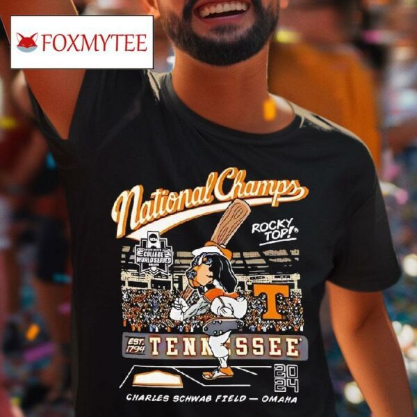 Tennessee Volunrs Ncaa College World Series Nation Champs Men S Cartoon Tshirt
