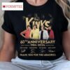 The Kinks 60th Anniversary 1984 2024 Thank You For The Memories T Shirt
